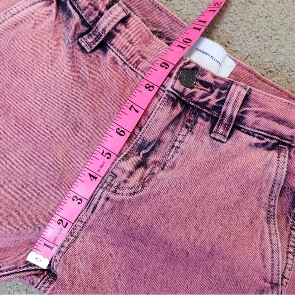 Current/Elliot The Confidant Stonewash Acid Pink Cropped Trouser Jeans Size 25 - Picture 7 of 7